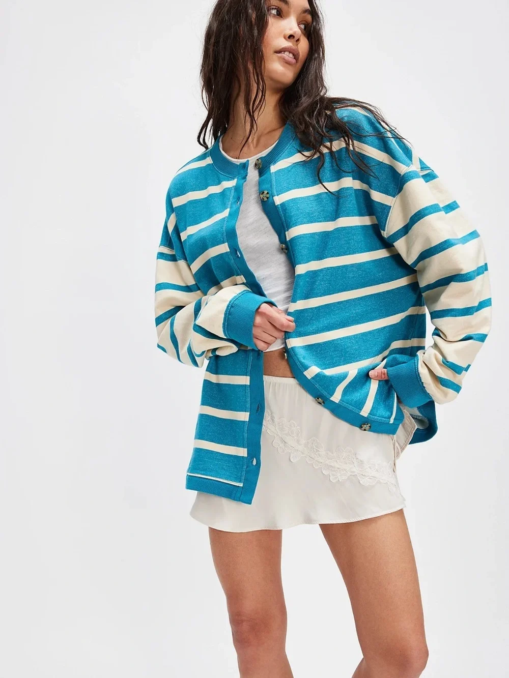Free People Classic Striped Cardigan Size XS